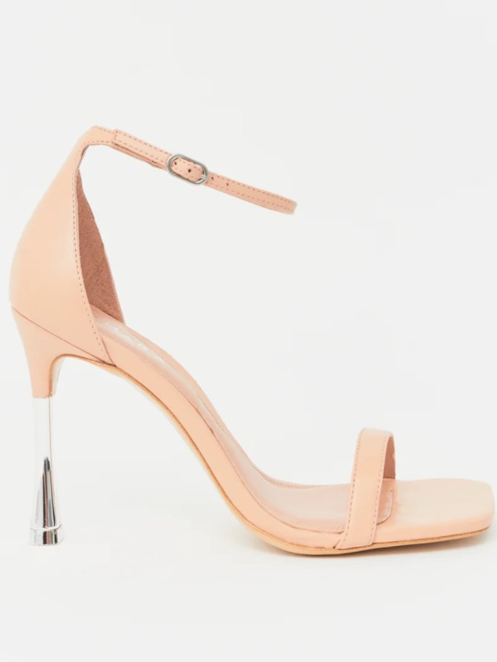 Lamara London- Made in Brazil-Adjustable Ankle-Strap Stiletto Sandals in Blush